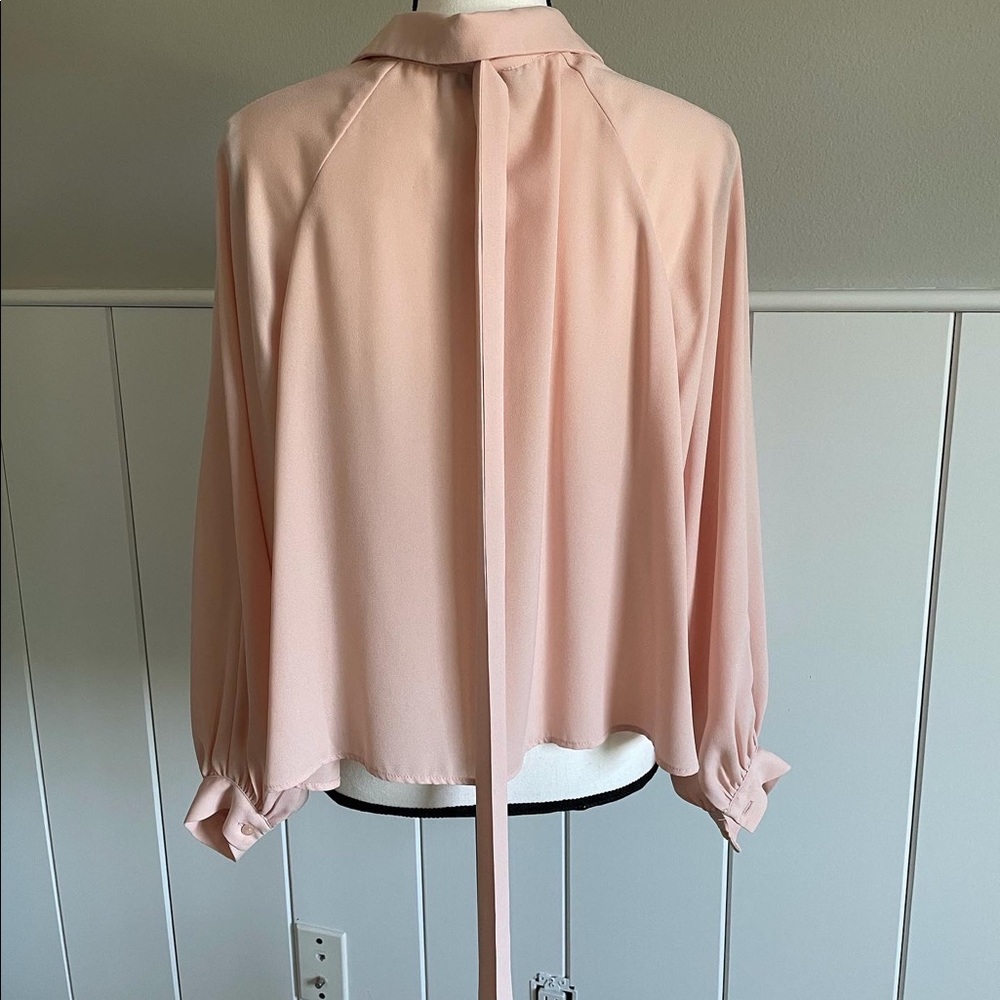 Blouse pink tie